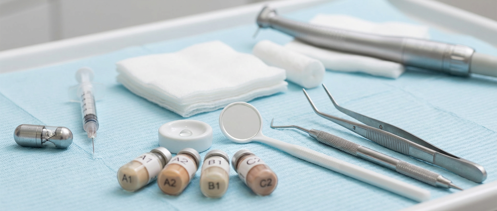 Ассортимент стоматологических материалов для клиники
