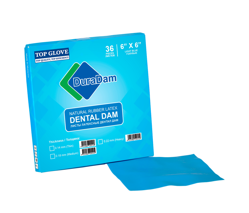 Коффердам DuraDam Medium Синий, Top Glove (36 листов) Коффердам DuraDam Medium Синий, Top Glove (36 листов)