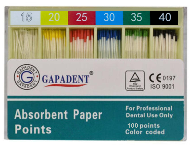 Штифты бумажные Gapadent, конусность 02, ISO-(15-40) (200шт.) Штифты бумажные Gapadent, конусность 02, ISO-(15-40) (200шт.)