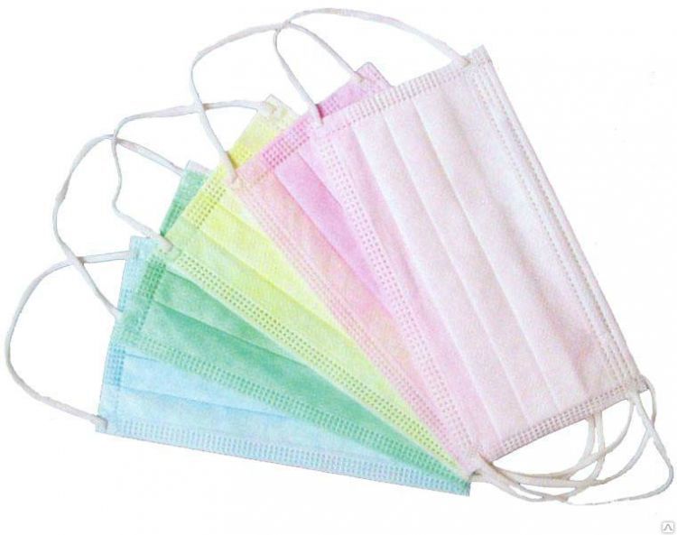 Маска медицинская Archdale Цветная, 3-х слойная (50шт.)
