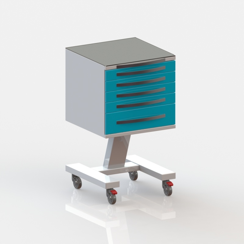 Столик врача стоматолога передвижной Виталия Стол С5 Модель 4 (500х525х895)