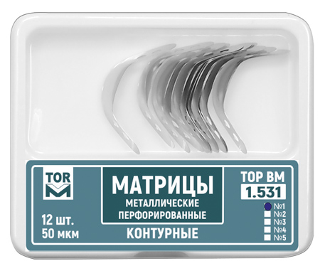Матрицы Top BM 1.531 №1, 50мкм, метал. контурные перфорированные (12шт.) Матрицы Top BM 1.531 №1, 50мкм, метал. контурные перфорированные (12шт.)