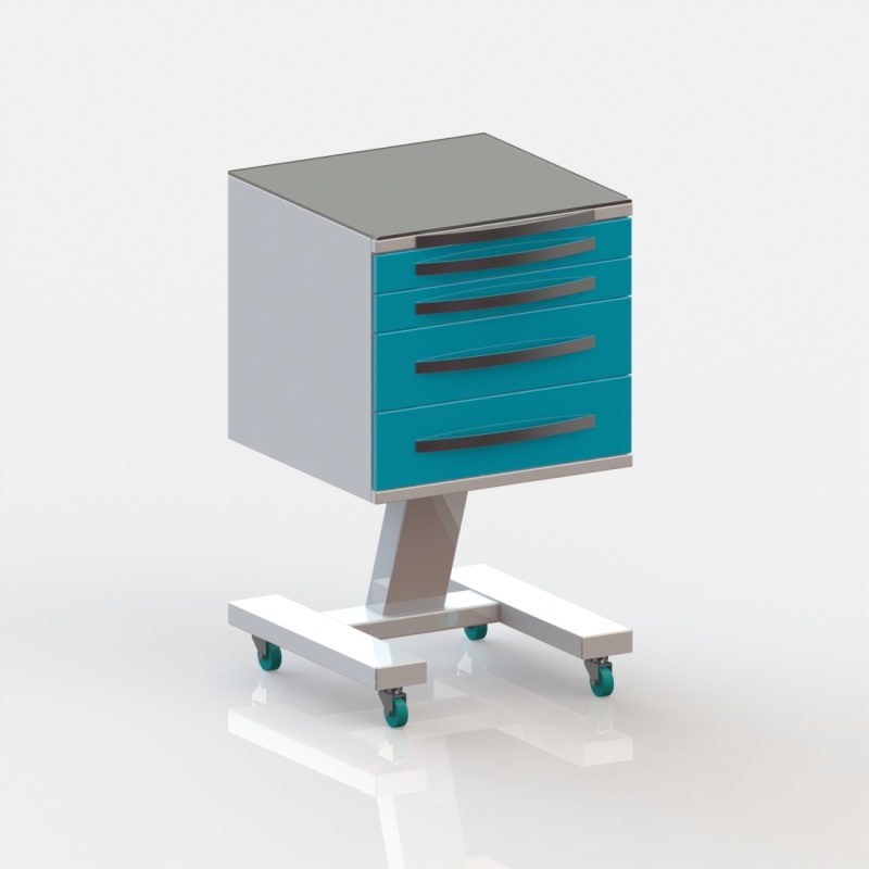 Столик врача стоматолога передвижной Виталия Стол С4 Модель 3 (500х525х865)