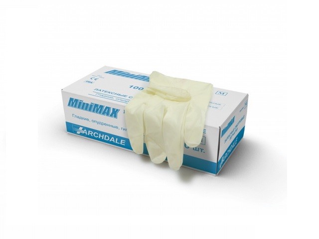 Перчатка Латексная MiniMax L Опудренная (50 пар)