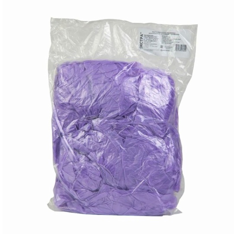 Бахилы Dental Formula Супер одноразовые сдвойной резинкой, Фиолетовые, из полиэтилена (50 пар)