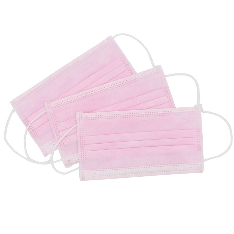Маска медицинская Beajoy, Розовая, четырёхслойная (100шт.)