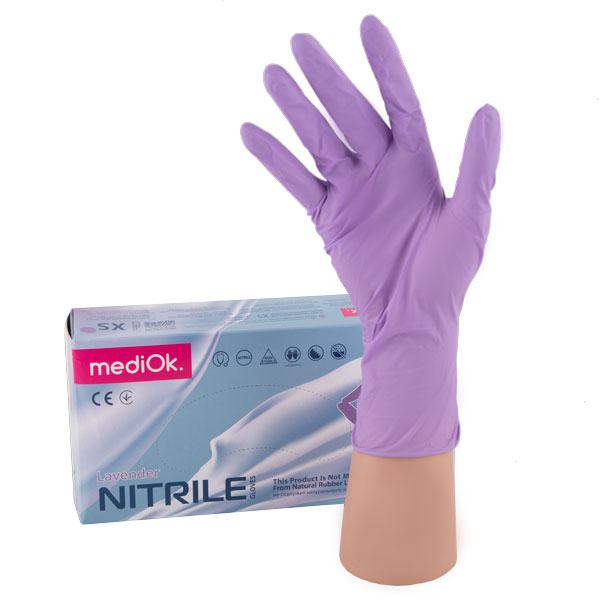 Перчатка нитриловая MediOK Lavender M Фиолетовая (50 пар)