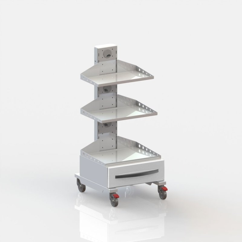 Стойка подкатная для оборудования Виталия Стол Астра Модель 4 (450х550х997 1027)