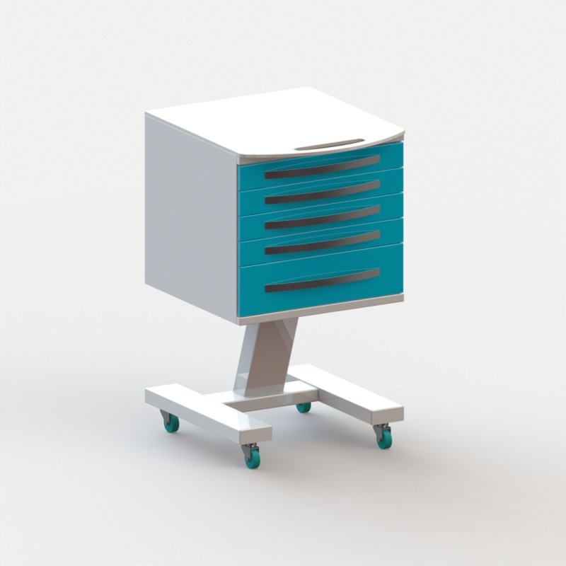 Столик врача стоматолога передвижной Виталия Стол С5 Модель 5 (500х525х865)