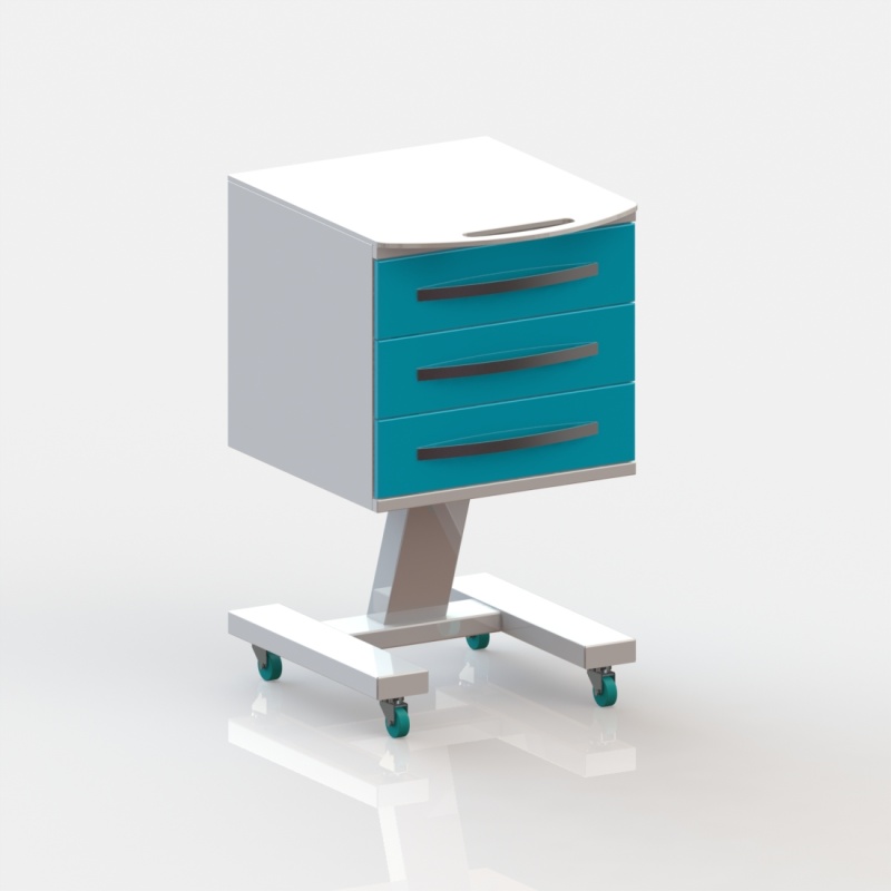 Столик врача стоматолога передвижной Виталия Стол С3 Модель 5 (500х590х865)