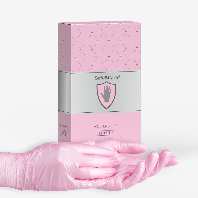 Перчатка нитриловая Safe&Care TN 316 S Розовая (50 пар)
