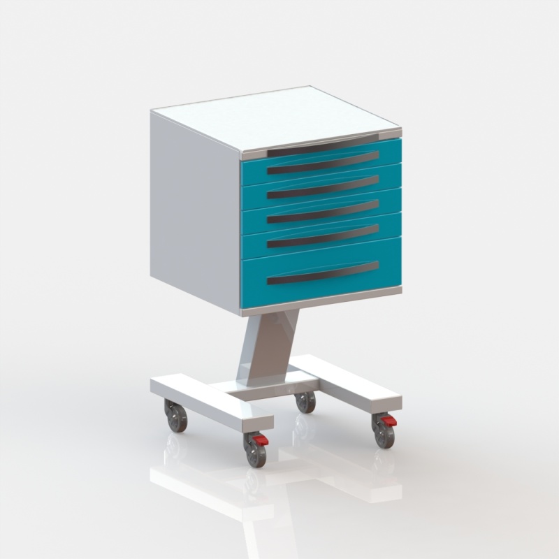 Столик врача стоматолога передвижной Виталия Стол С5 Модель 2 (500х525х895)