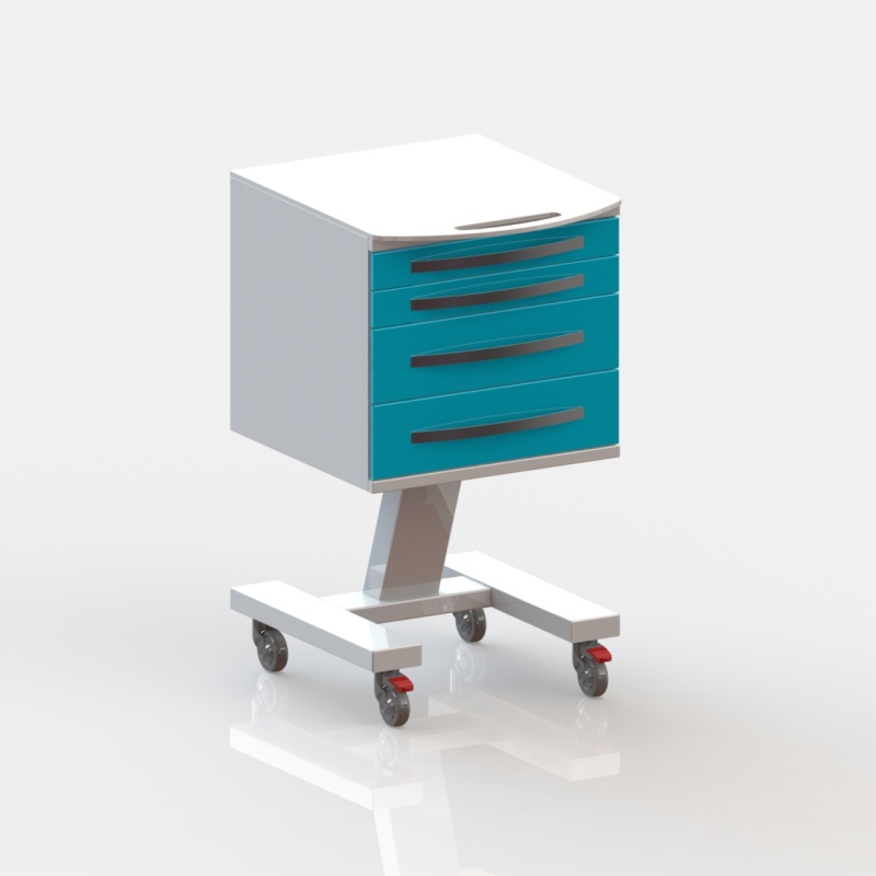 Столик врача стоматолога передвижной Виталия Стол С4 Модель 6 (500х590х895)