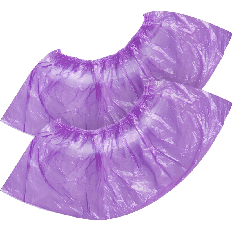 Бахилы EleGreen Фиолетовые, толщина 15мкм (50 пар)