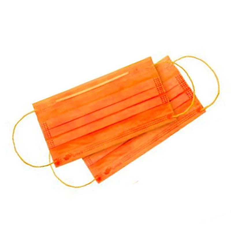 Маска медицинская Beajoy, Оранжевая, четырёхслойная (50шт.)