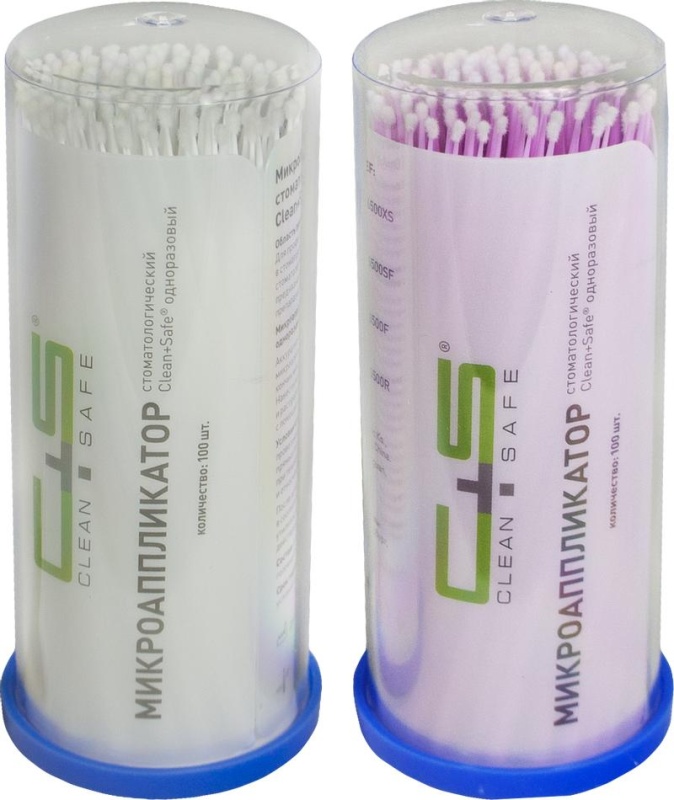 Микроаппликаторы Clean+Safe, одноразовые Super Fine, Белые и Розовые (100шт.)