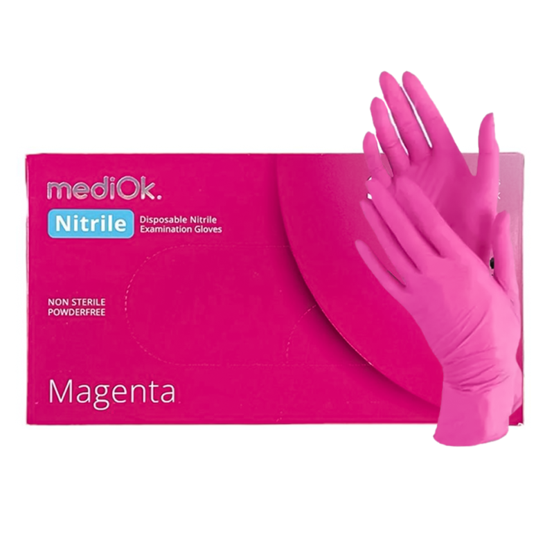 Перчатка нитриловая MediOK Magenta M Фуксия (50 пар) Перчатка нитриловая MediOK Magenta M Фуксия (50 пар)
