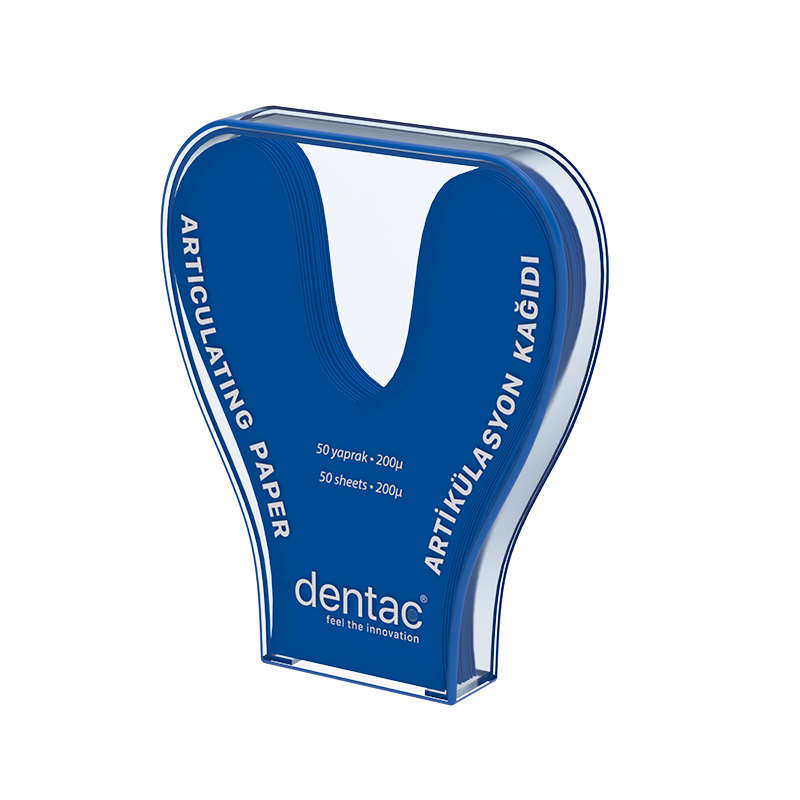 Бумага артикуляционная Dentac DC8065, дугообразная синяя, 200мкм. (50 листов)