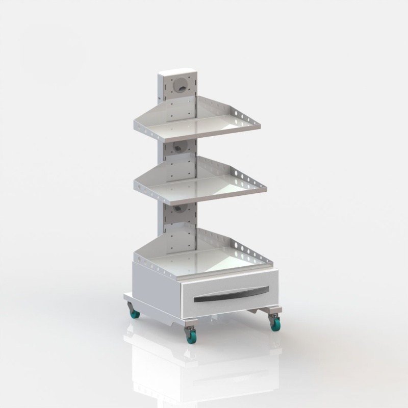 Стойка подкатная для оборудования Виталия Стол Астра Модель 3 (450х550х997 1027)