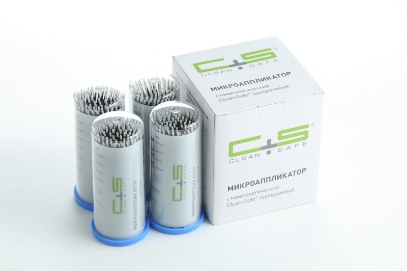 Микроаппликаторы Clean+Safe, одноразовые X-Slim, Черные (100шт.)