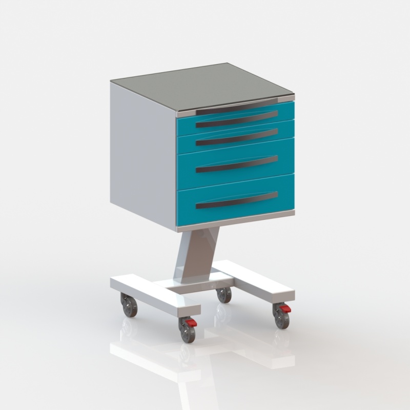 Столик врача стоматолога передвижной Виталия Стол С4 Модель 4 (500х525х895)