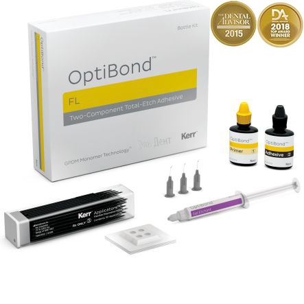 Optibond FL Kit Набор (Оптибонд ФЛ), Kerr, (праймер 8мл.+адгезив 8мл.+гель для травления)