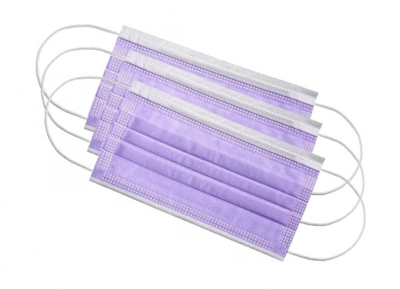 Маска медицинская Beajoy, Фиолетовая, четырёхслойная (100шт.)
