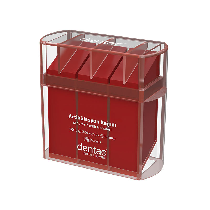 Бумага артикуляционная Dentac DC8002, прямая красная, 200мкм. (300 листов)