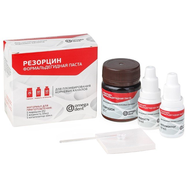 Резорцин, Omega Dent, формальдегидная паста (25гр.+10мл.+10мл.) Резорцин, Omega Dent, формальдегидная паста (25гр.+10мл.+10мл.)