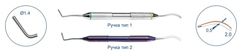 Штопфер Top BM 8.0406T, титановая фиол. ручка, обратноконусный-гладилка серповидная средняя (1шт.)