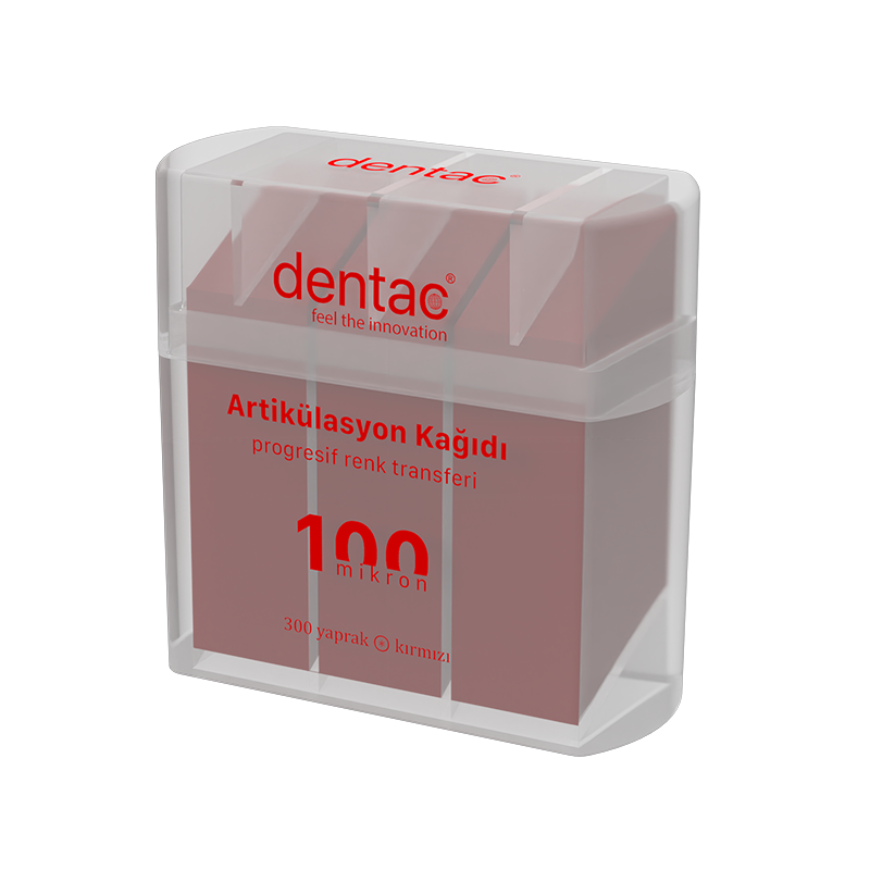 Бумага артикуляционная Dentac DC8012, прямая красная, 100мкм. (300 листов)