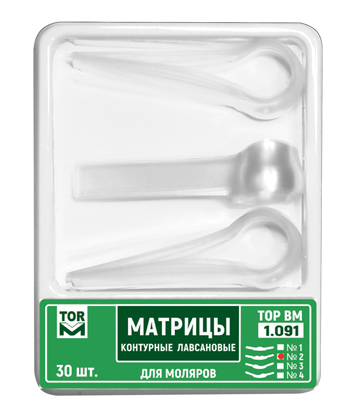 Матрицы лавсановые Top BM 1.091 №1, пласт. контурные для моляров (30шт.)
