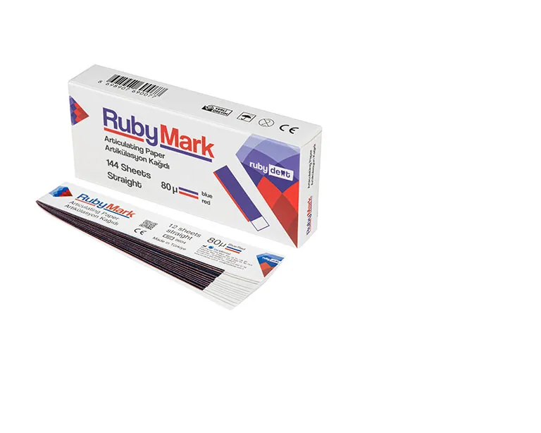 Бумага артикуляционная RubyMark, Inci Tibbi Malzeme San, прямая 80мкм. (144 листов)