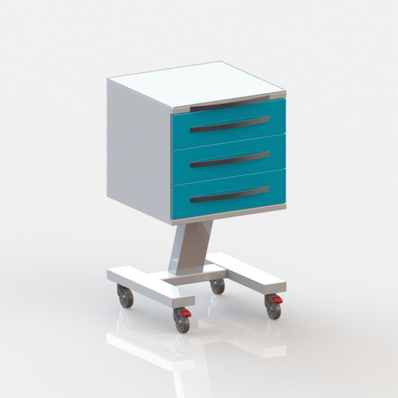 Столик врача стоматолога передвижной Виталия Стол С3 Модель 2 (500х525х865)