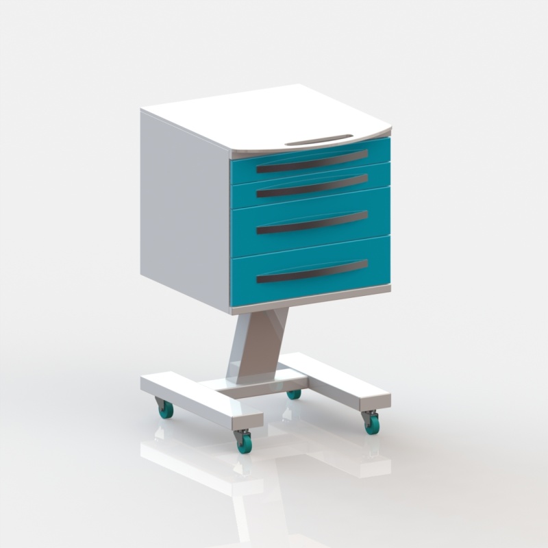 Столик врача стоматолога передвижной Виталия Стол С4 Модель 5 (500х525х865)