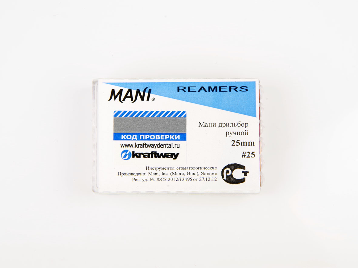 Reamers, Mani, 25мм, ISO-25 (6шт.)3 Reamers, Mani, 25мм, ISO-25 (6шт.)3