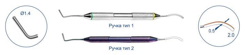 Штопфер Top BM 8.0406T, титановая фиол. ручка, обратноконусный-гладилка серповидная средняя (1шт.)