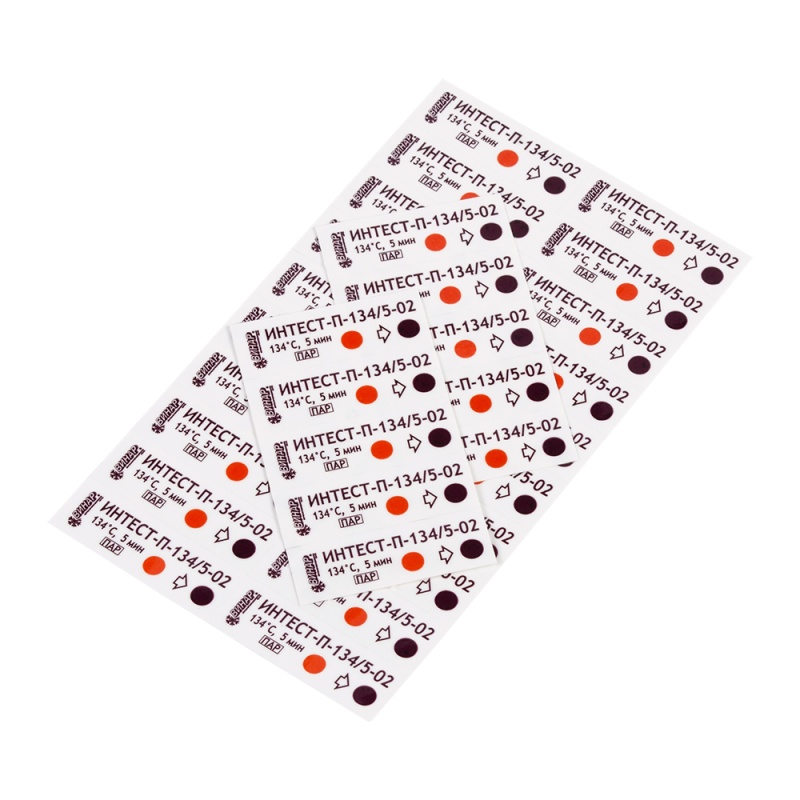 Индикатор ИнТЕСТ-П-134-5-02, Винар, химический для контроля паровой стерилизации (1000шт.)