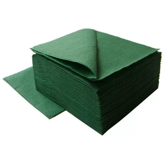 Салфетки нагрудные JNB, 2-слойные, Цвет Темно-Зеленый