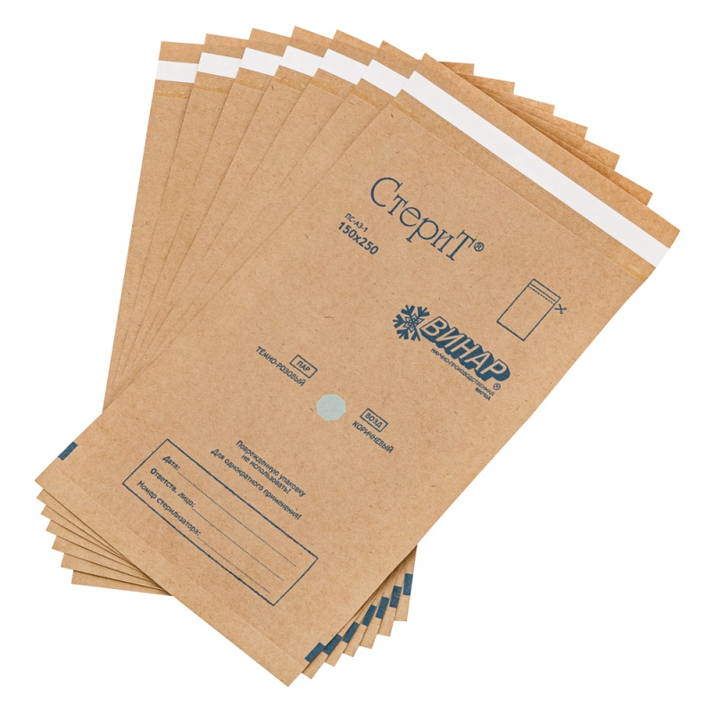 Пакеты Крафт СтеритТ 150х250мм, Винар, самоклеящиеся ПС-А3-1 (100шт.) Пакеты Крафт СтеритТ 150х250мм, Винар, самоклеящиеся ПС-А3-1 (100шт.)
