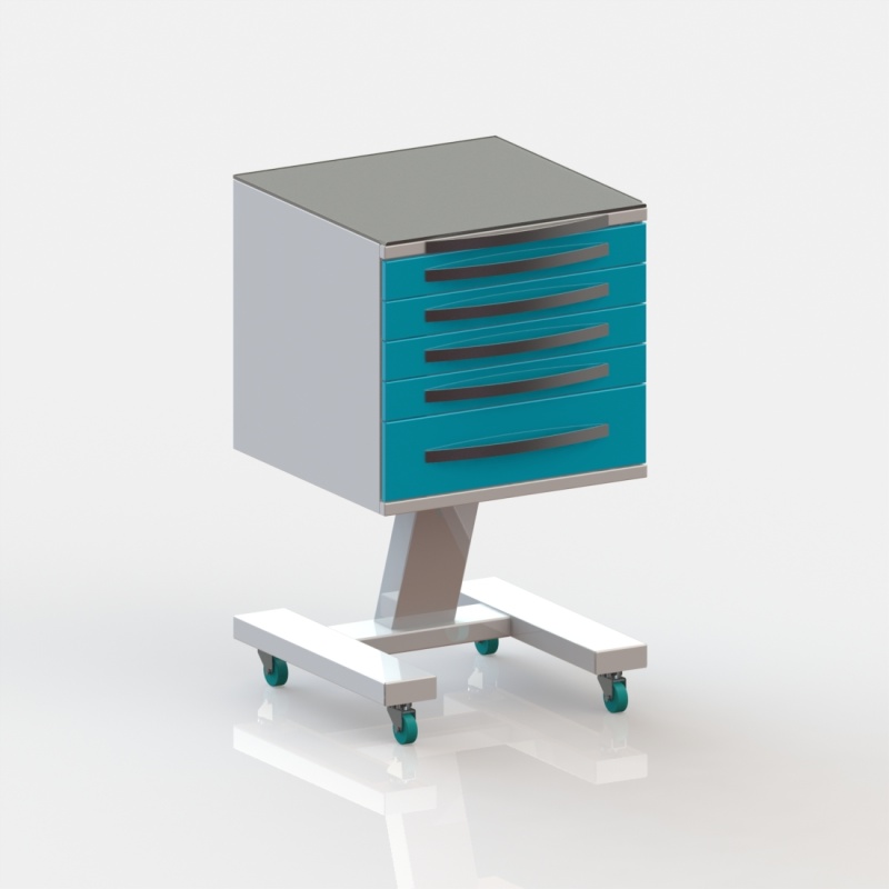 Столик врача стоматолога передвижной Виталия Стол С5 Модель 3 (500х525х865)