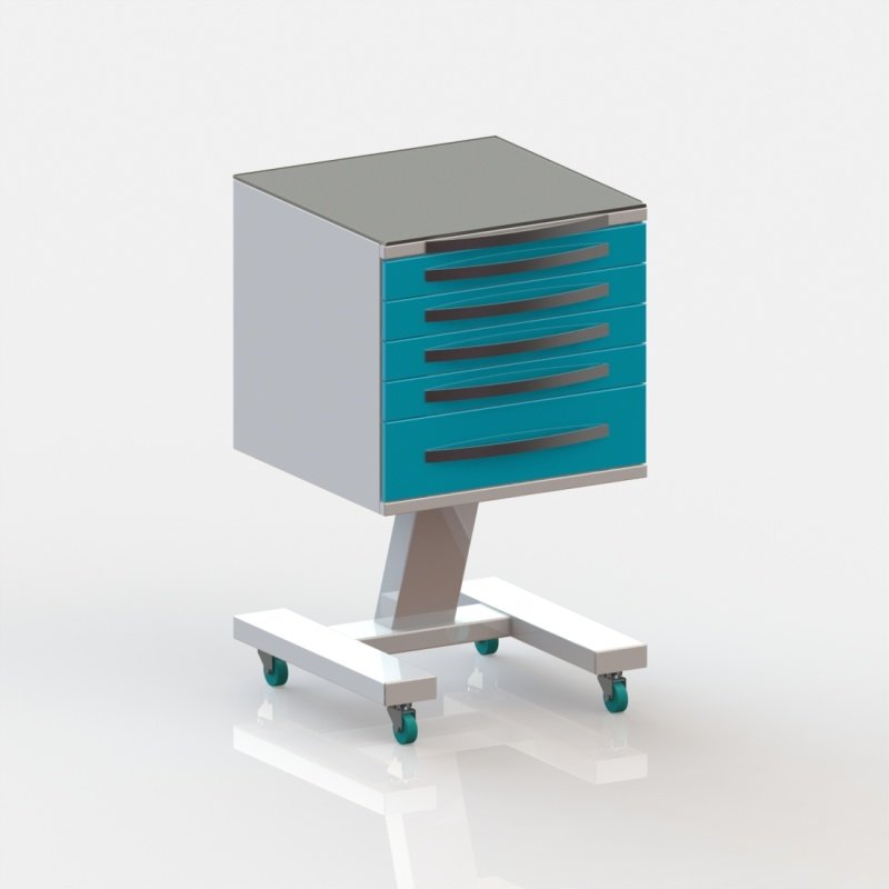 Столик врача стоматолога передвижной Виталия Стол С5 Модель 3 (500х525х865)