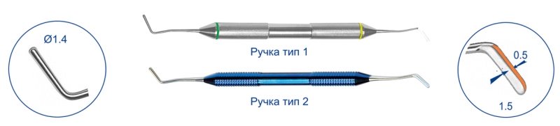 Штопфер Top BM 8.0402T, титановая синяя ручка, обратноконусный-гладилка средняя (1шт.)