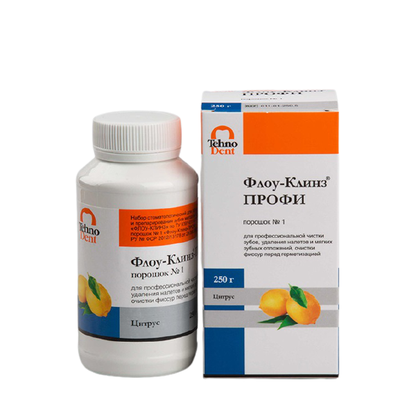 Флоу-Клинз-Профи (Цитрус), TehnoDent, порошок 250гр.