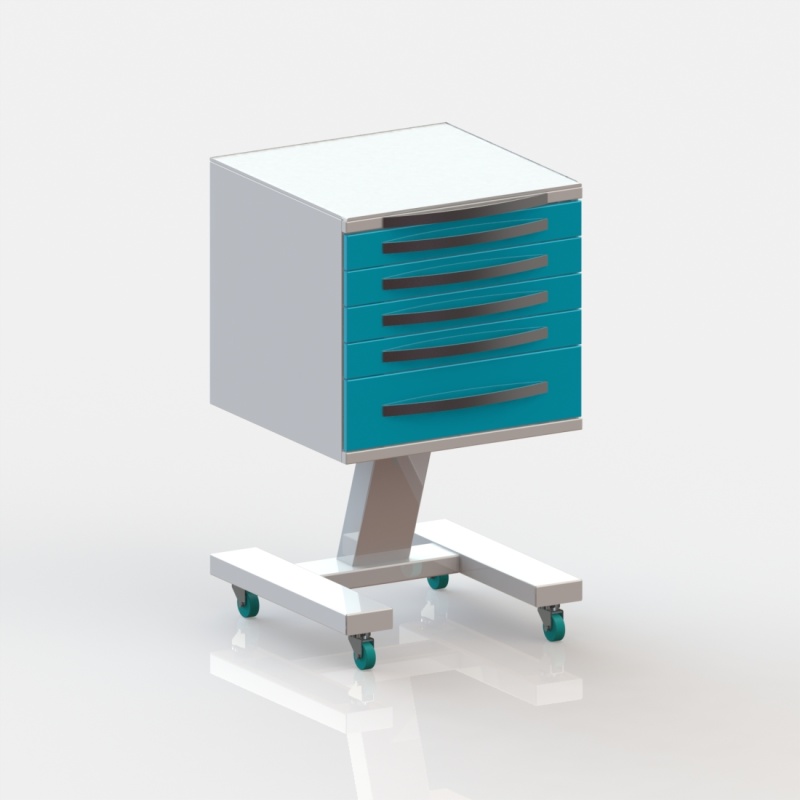 Столик врача стоматолога передвижной Виталия Стол С5 Модель 1 (500х525х865)