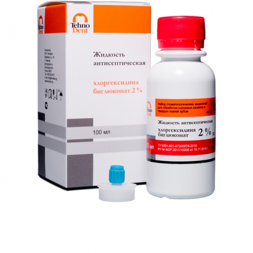 Жидкость антисептическая Хлоргексидина Биглюконат 2%, TechnoDent 100мл. Жидкость антисептическая Хлоргексидина Биглюконат 2%, TechnoDent 100мл.